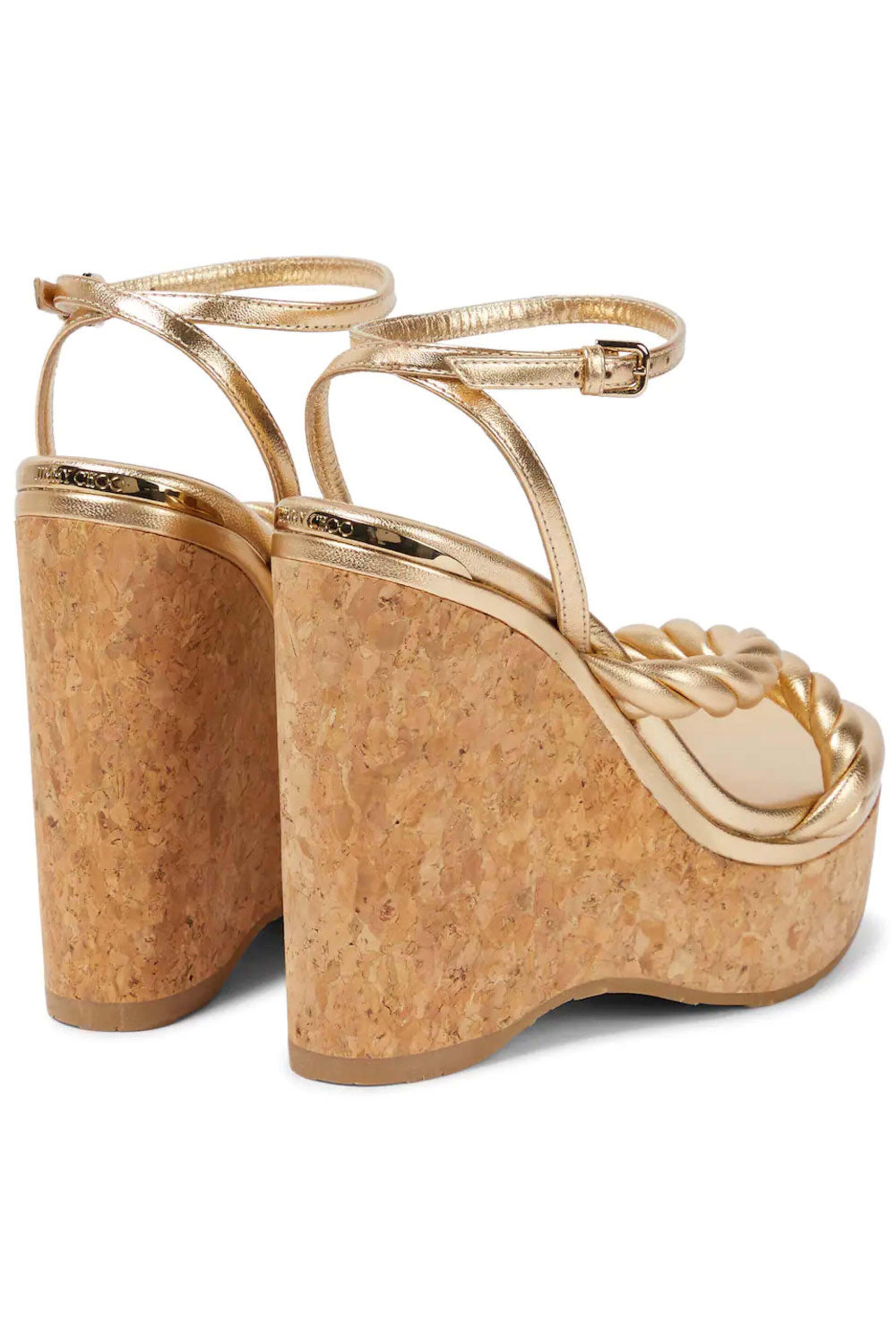 Jimmy Choo - Diosa Wedge Sandal in Gold | Mitchell Stores