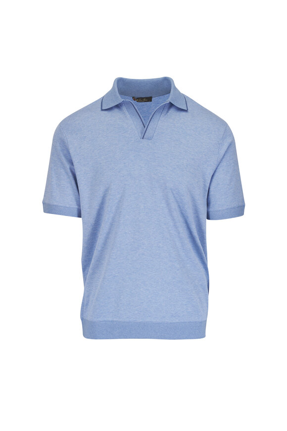 Loro Piana Light Blue Johnny Collar Polo