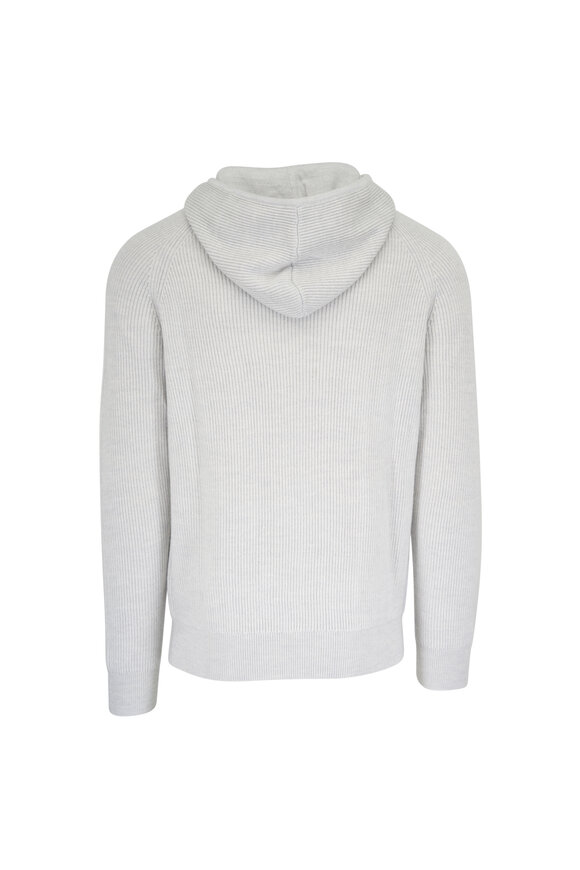 Patrick Assaraf Vanilla Wool Ribbed Hoodie - view 3