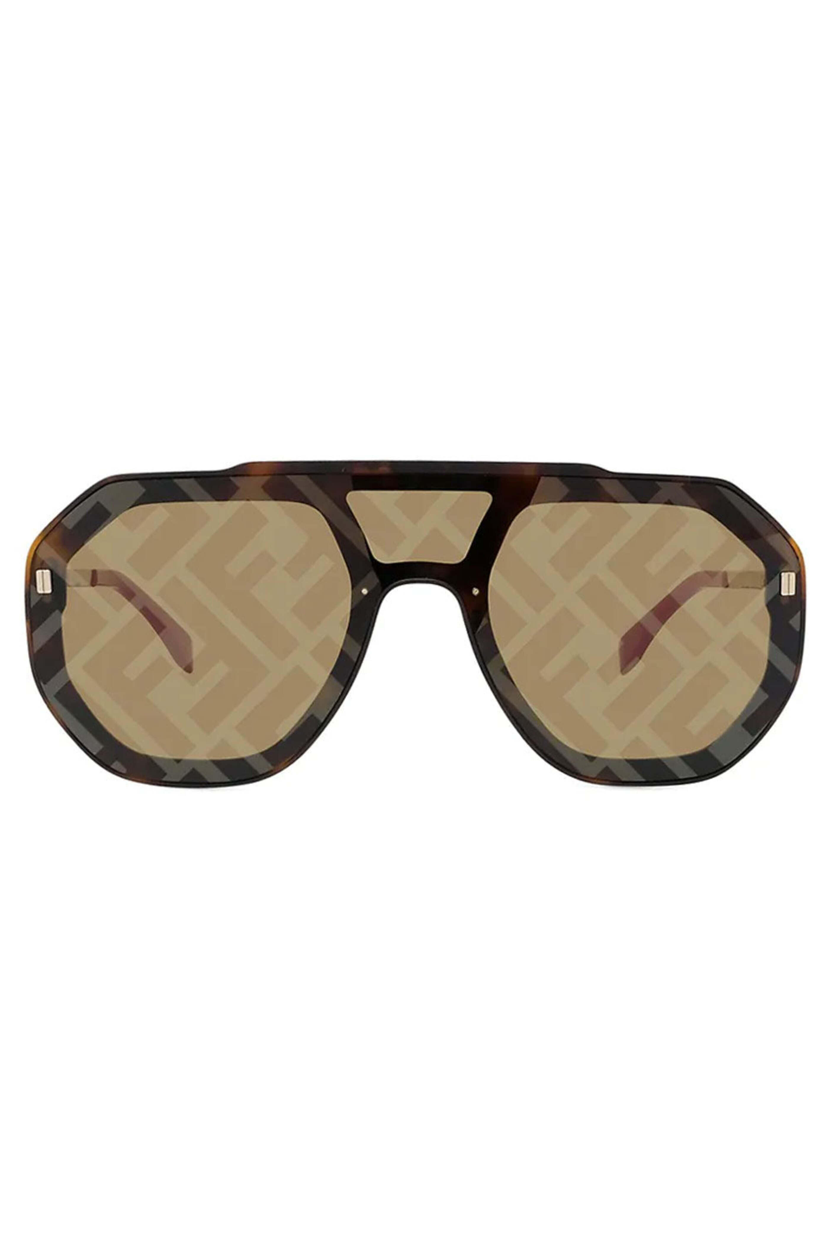 Fendi Sunglasses - Pilot Mask Sunglasses in Gold