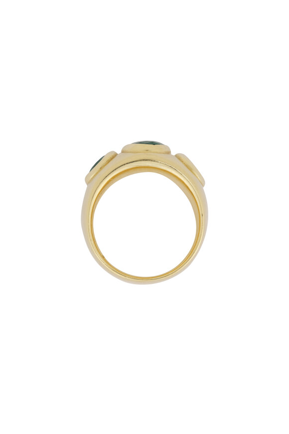 Jenna Blake Three Stone Oval Emerald Band Ring - view 2