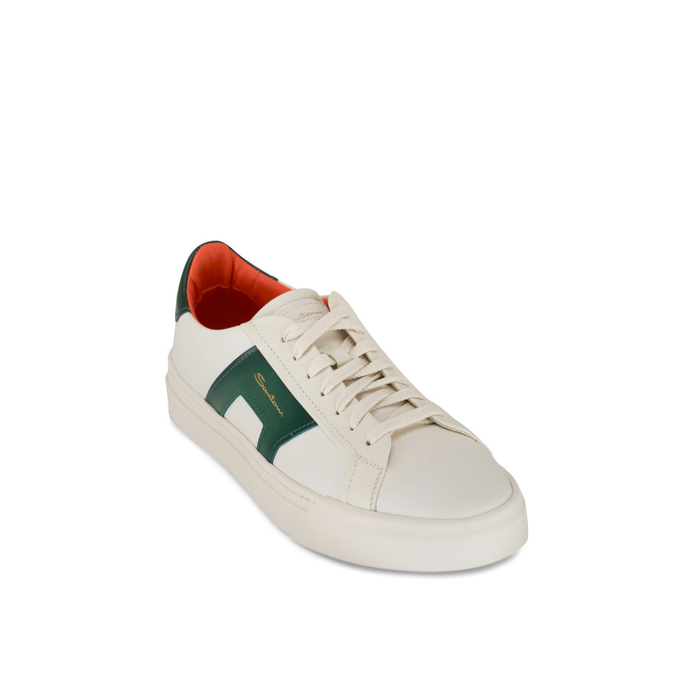 スニーカー Santoni \"Double Buckle\" sneakers White Double Buckle Sneaker in White | Santoni