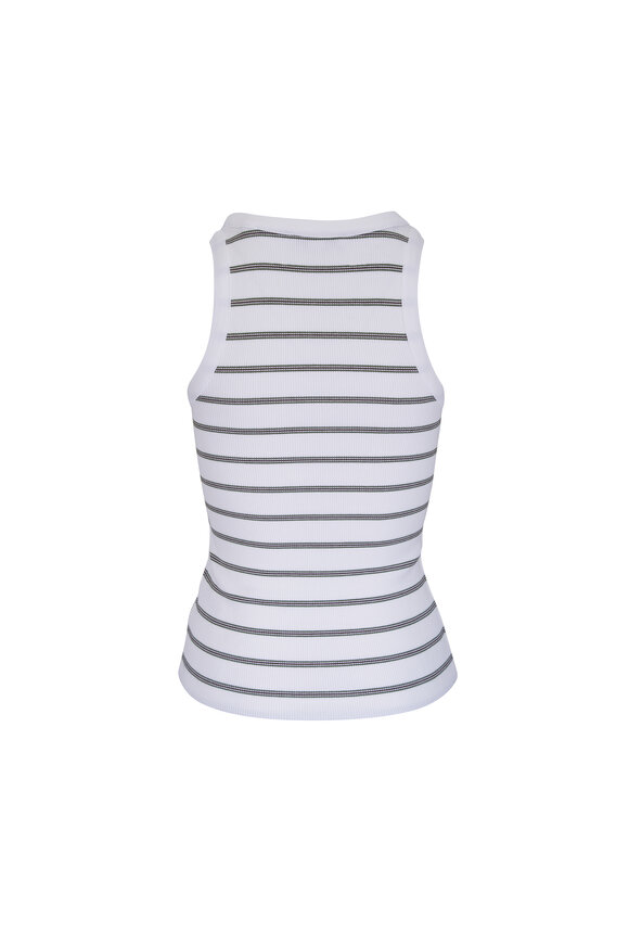 Vince Herb Combo Stripe Ribbed Scoop Neck Tank - view 5