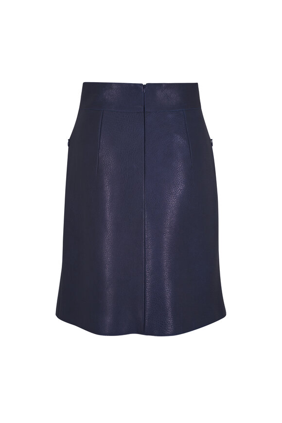 Akris Blue Paneled Slit Midi Skirt - view 4