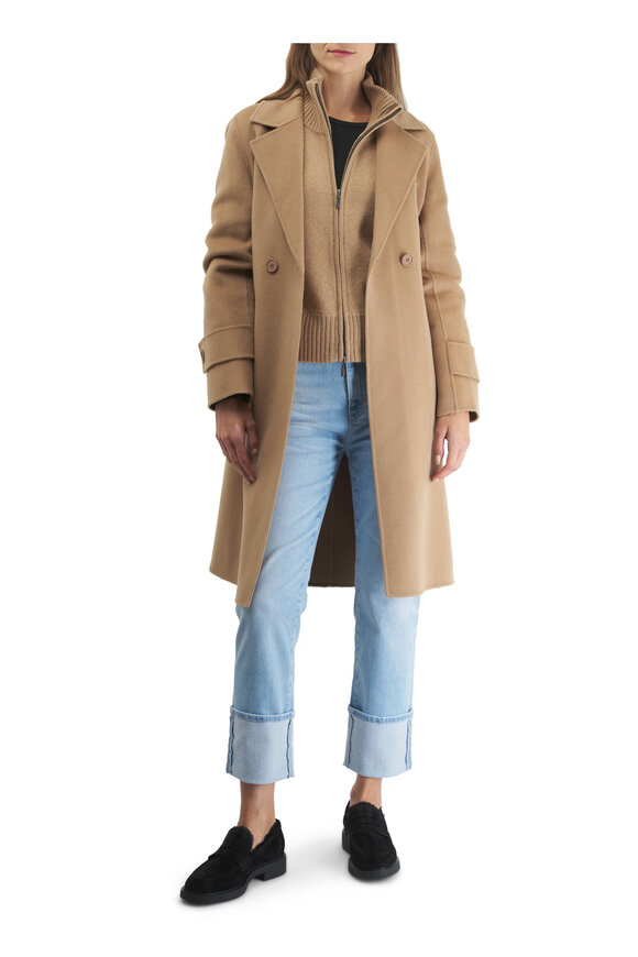 Kinross - Camel Wool & Cashmere Belted Coat