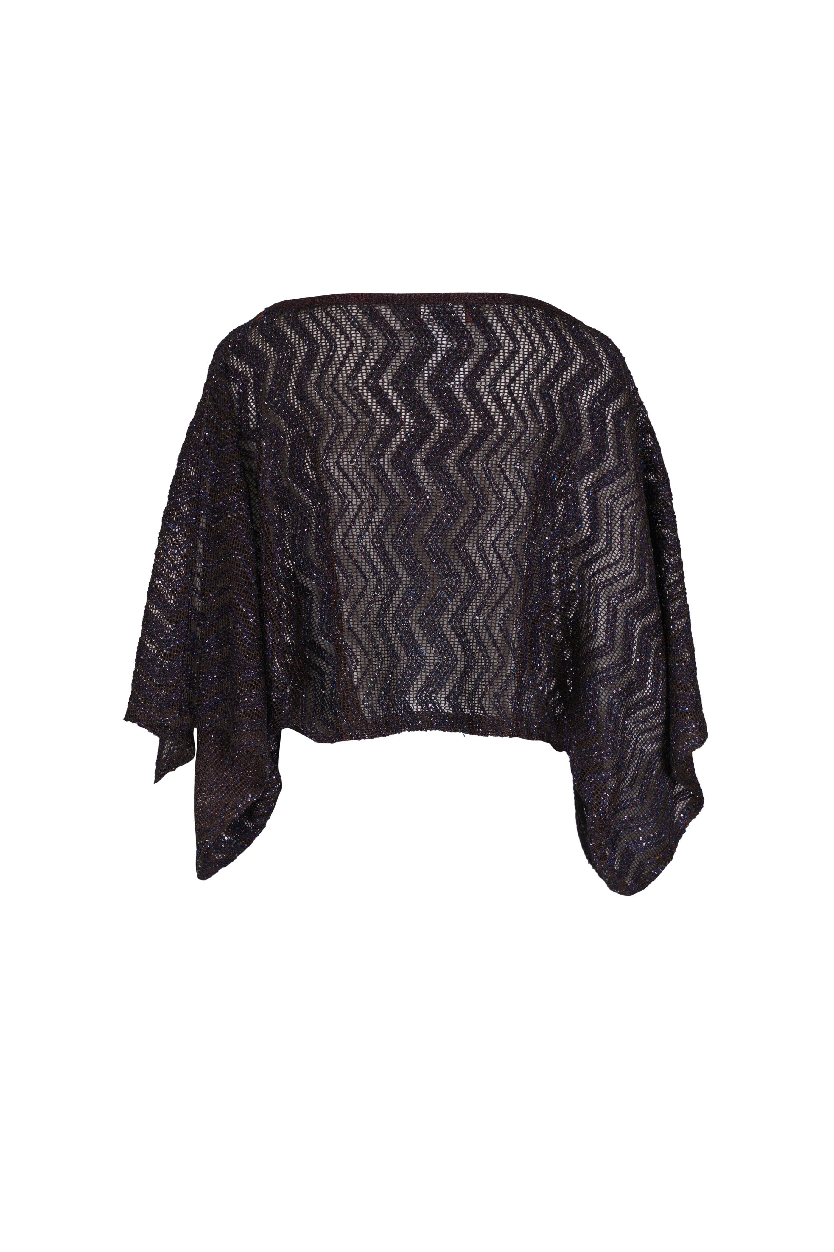 Missoni - Brown & Black Sequin Crochet Knit Top
