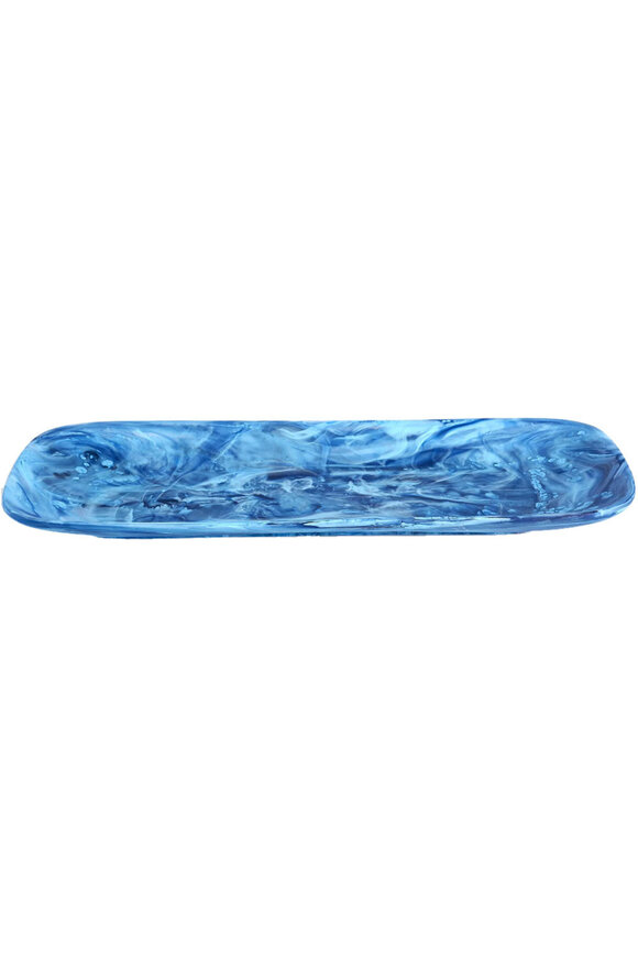 Nashi Home Classical Rectangle Platter in Denim Swirl