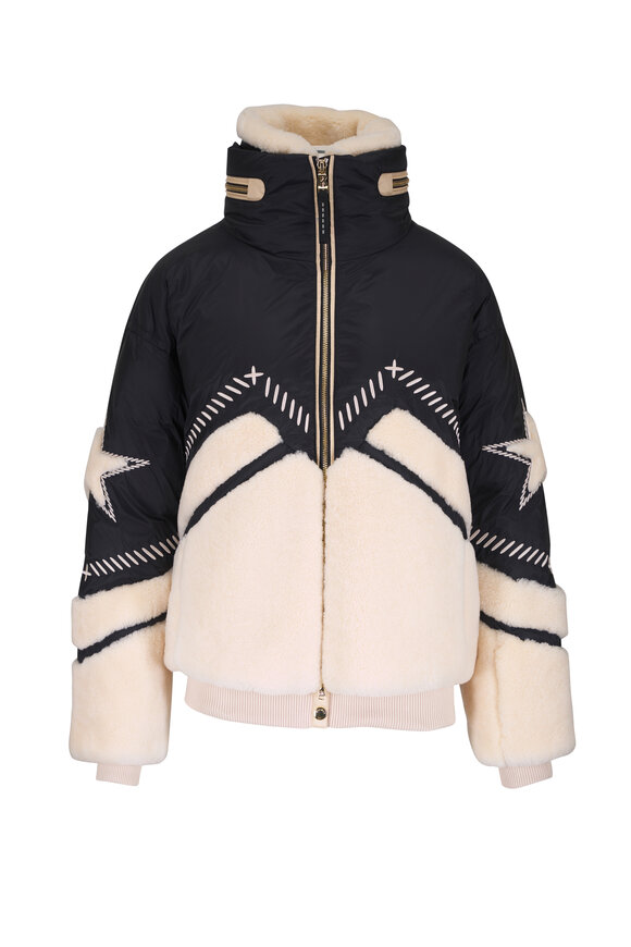 Bogner Amie Black & Cream Down Ski Jacket