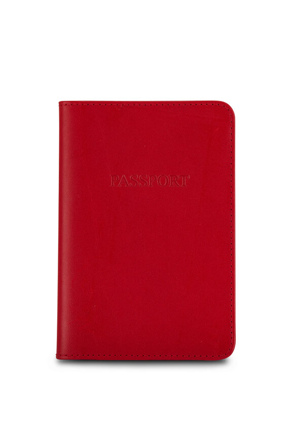 Ettinger Leather - Red Leather Passport Case