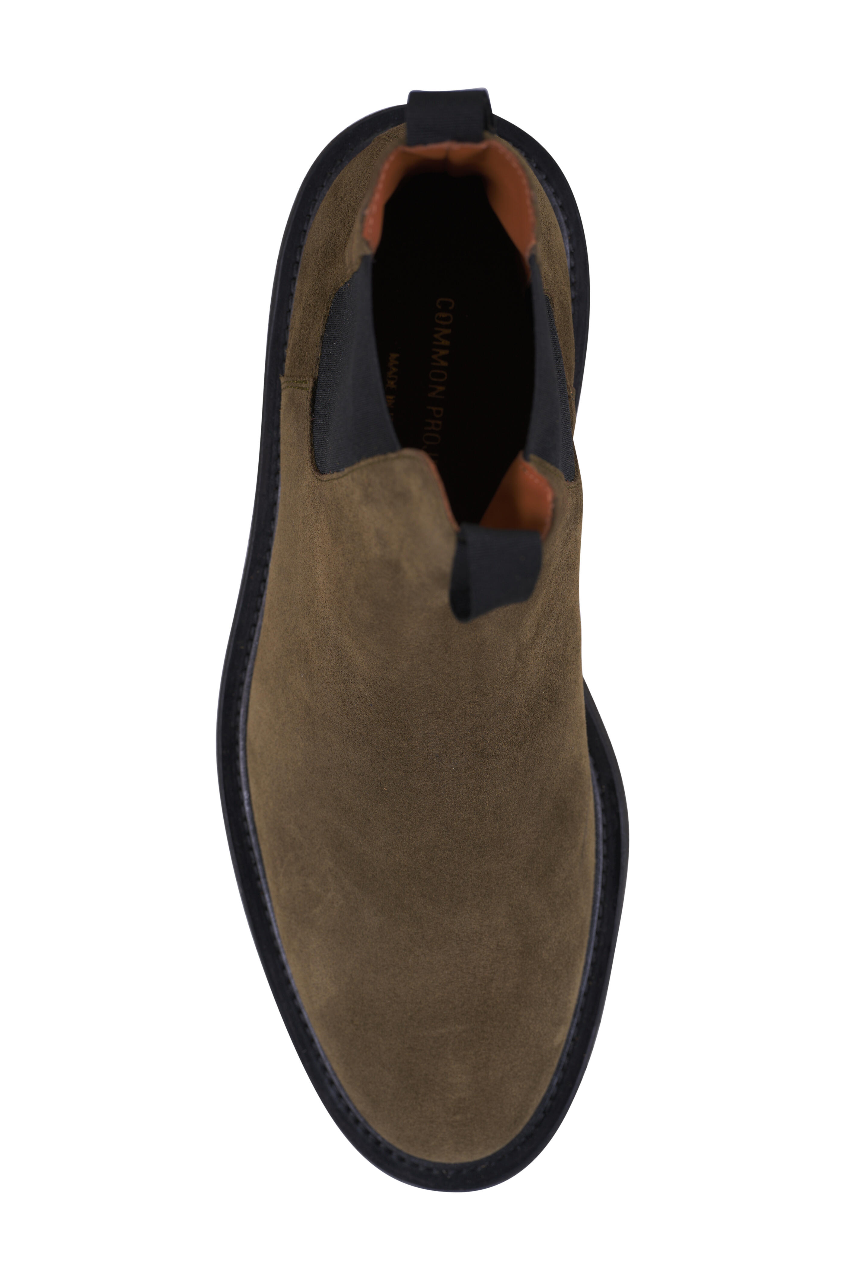 Common Projects - Olive Green Suede Chelsea Boot