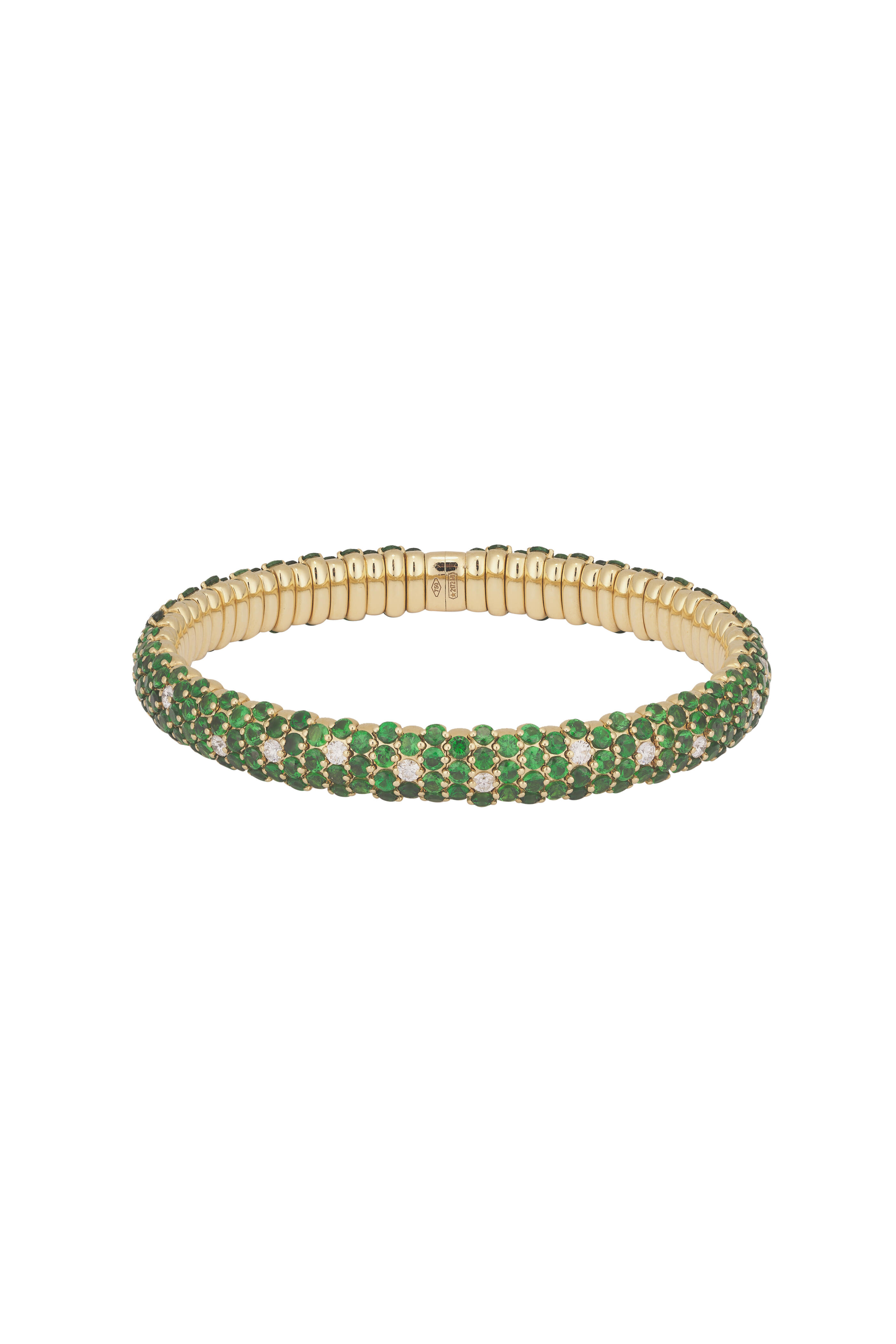 ZYDO - 18k Yellow Gold Diamond & Tsavorite Bracelet - view 1
