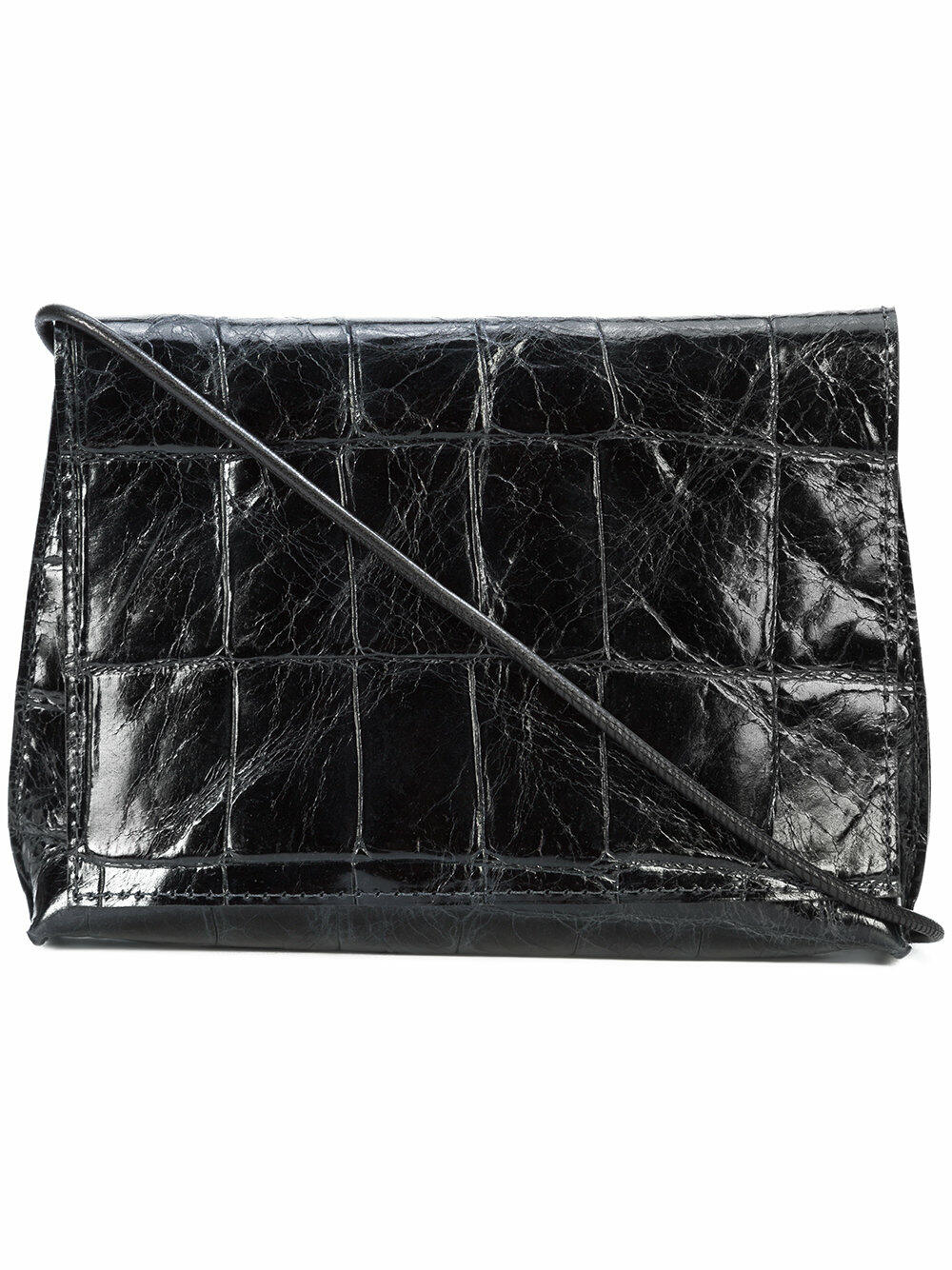 B May Bags - Raven Embossed Maxi Gator Strappy Foldover