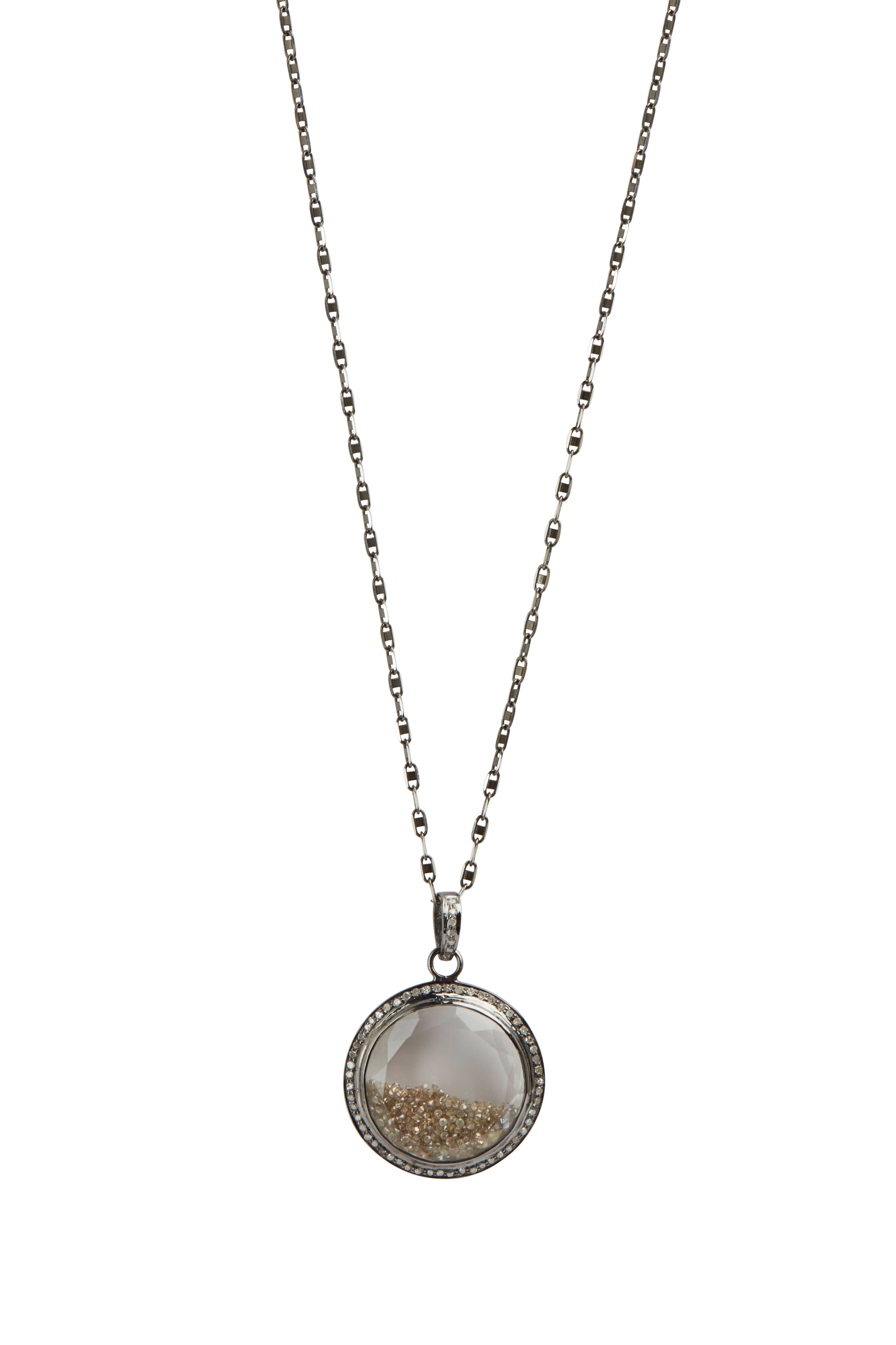 Loriann - Gold Rhodium Black & White Shake Necklace