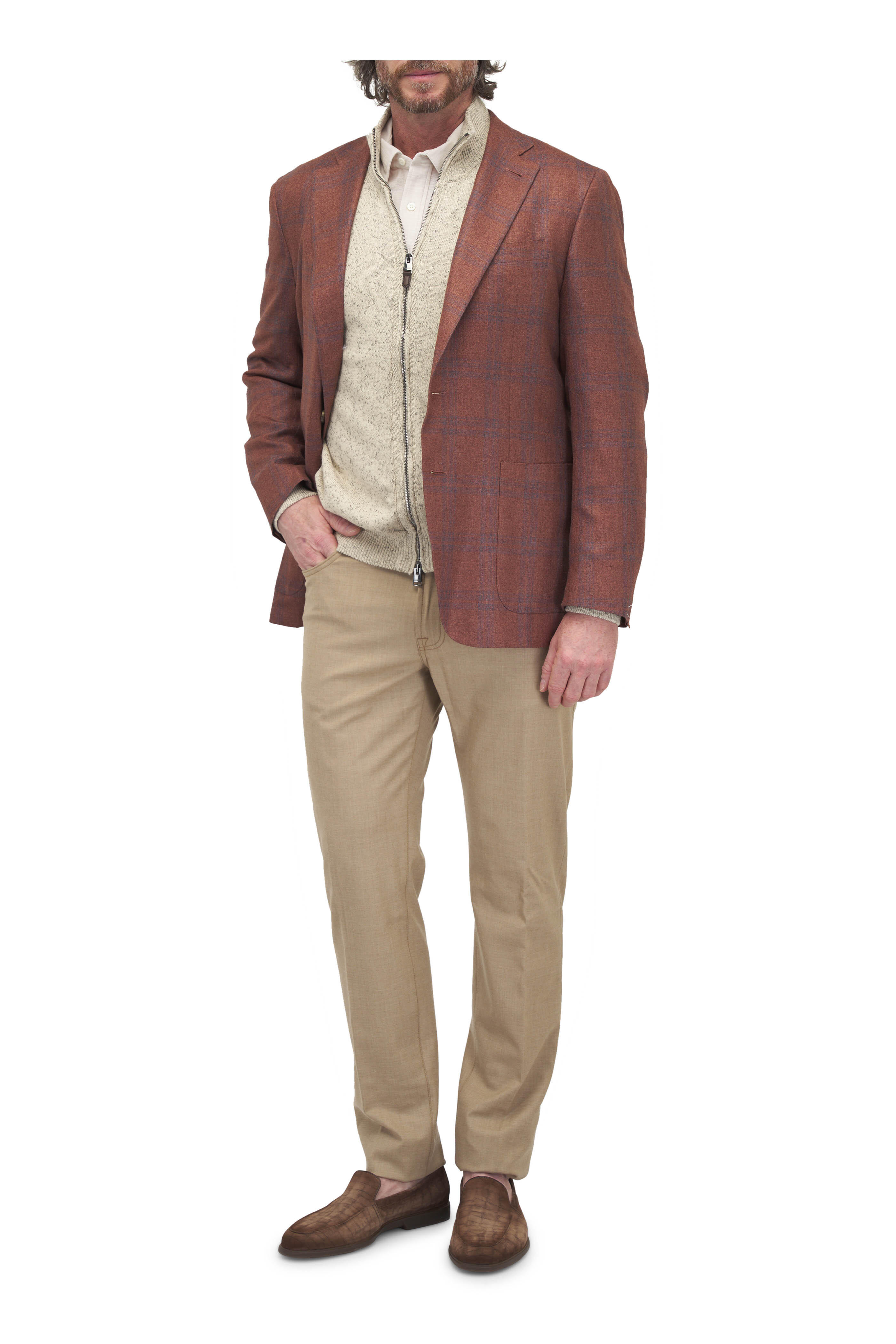 Canali - Creme Cotton & Linen Polo