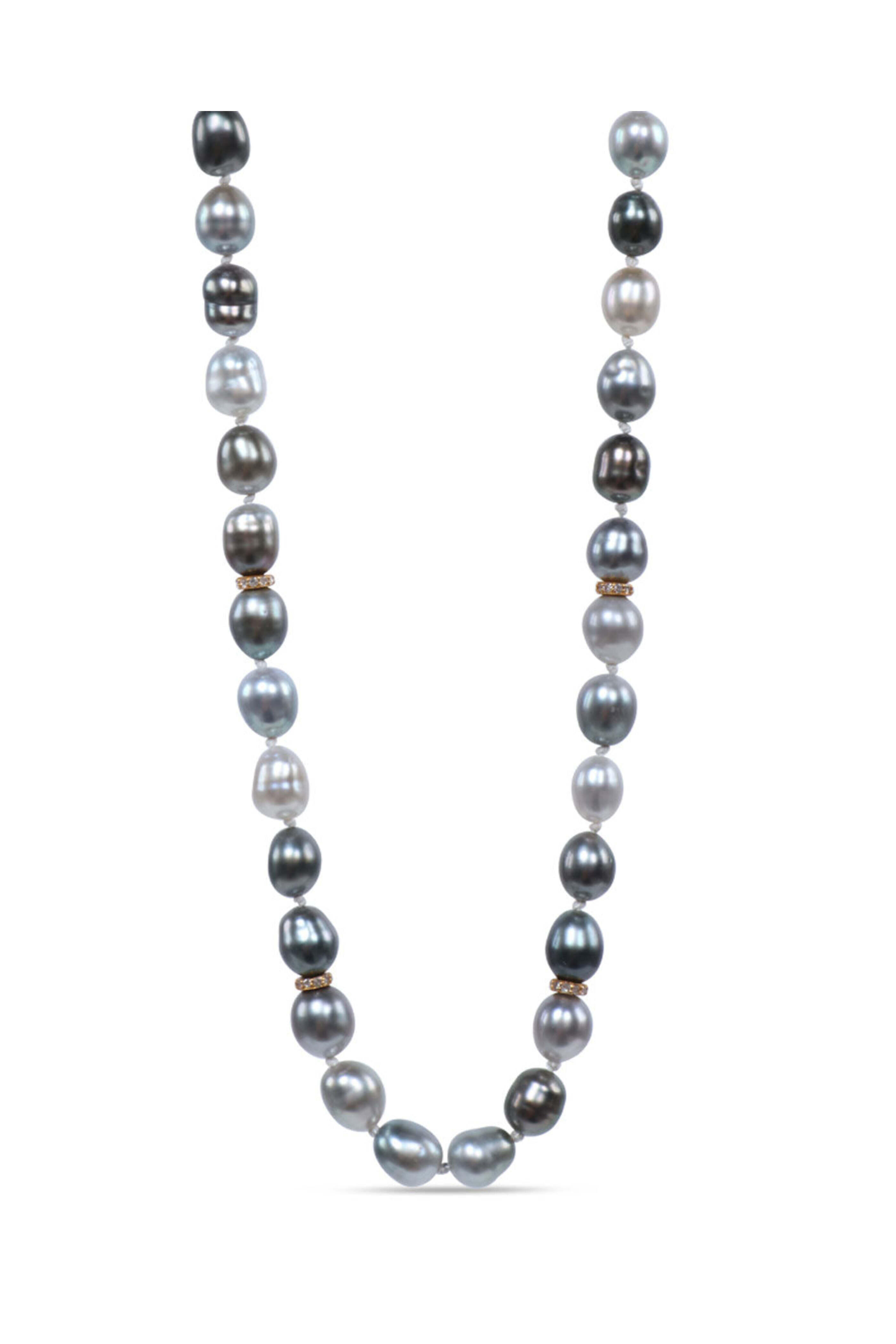 Ellen Hoffman - Tahit Keshi Pearl and Diamond Necklace