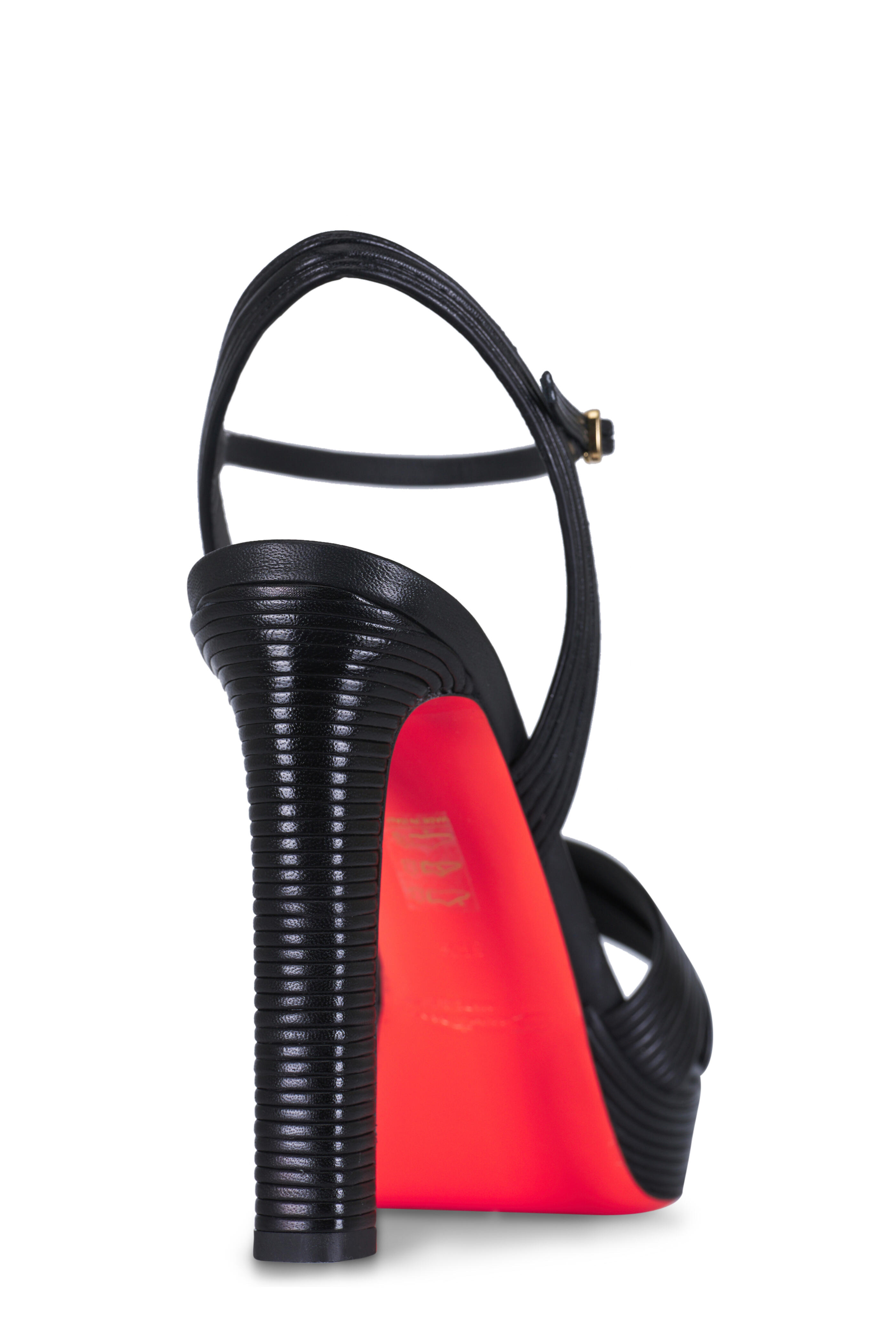 Santoni - Laureen Black Leather Sandal, 80mm