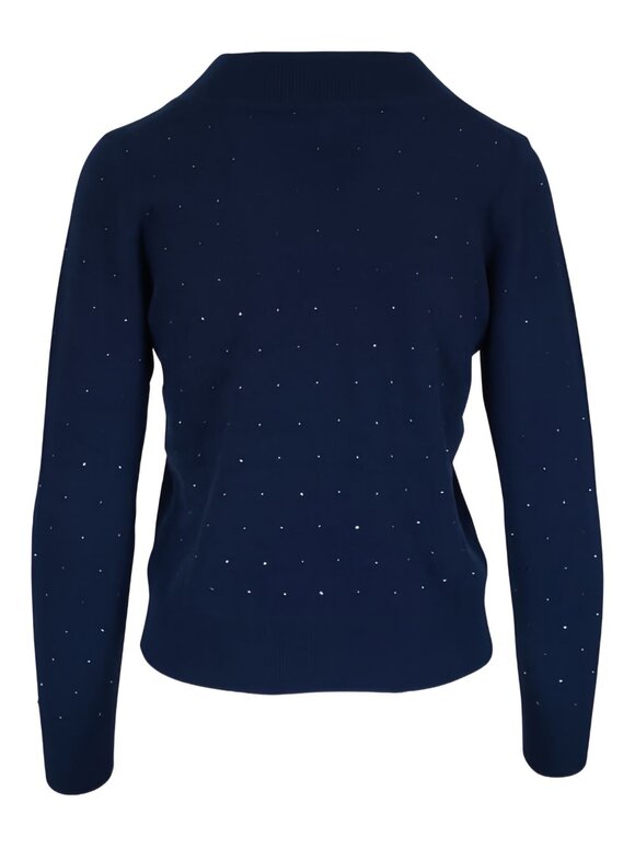 Kinross Navy Crystal Cashmere V-Neck Sweater - view 3