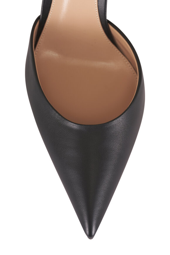 Gianvito Rossi Black Leather Strappy Sandal, 85mm - view 5
