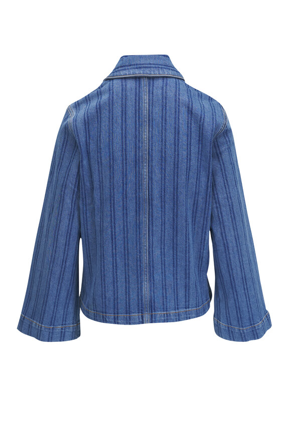 Veronica Beard - Dahl Sapphire Stripe Cropped Chore Jacket 