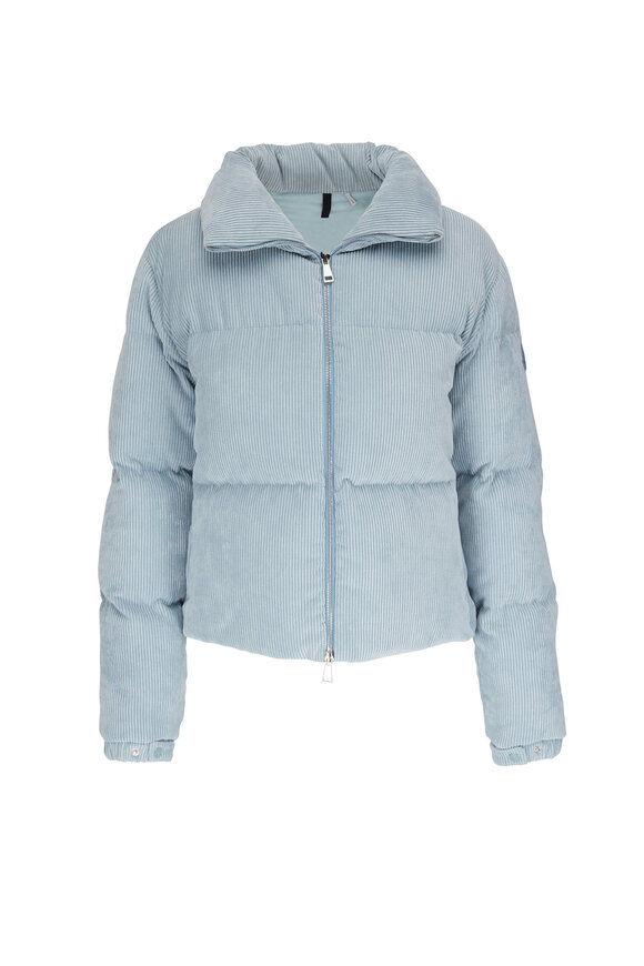 Moncler - Antre Light Blue Corduroy Puffer Jacket
