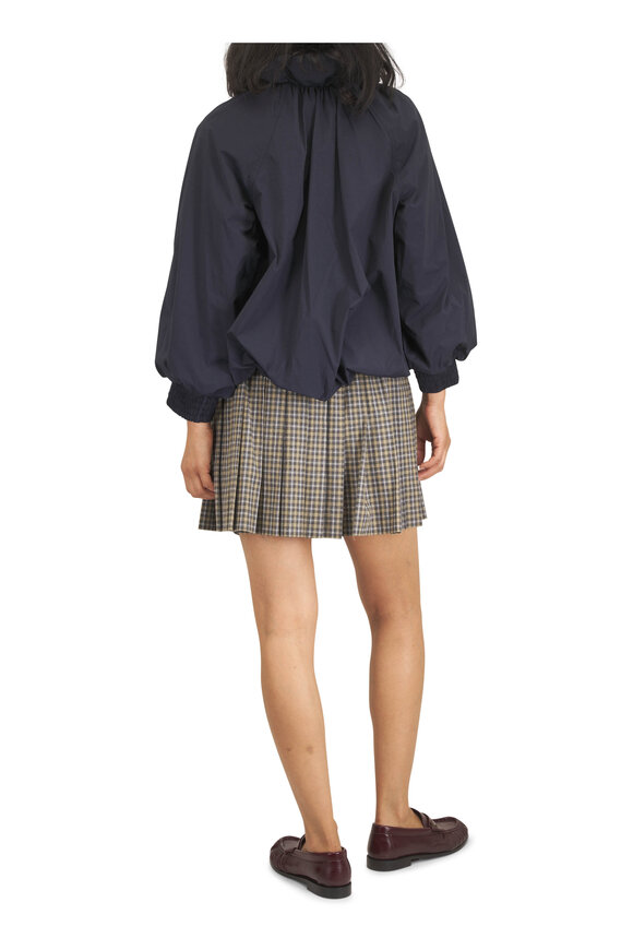 Veronica Beard Circe Navy Blue Funnel Neck Bubble Jacket - view 3