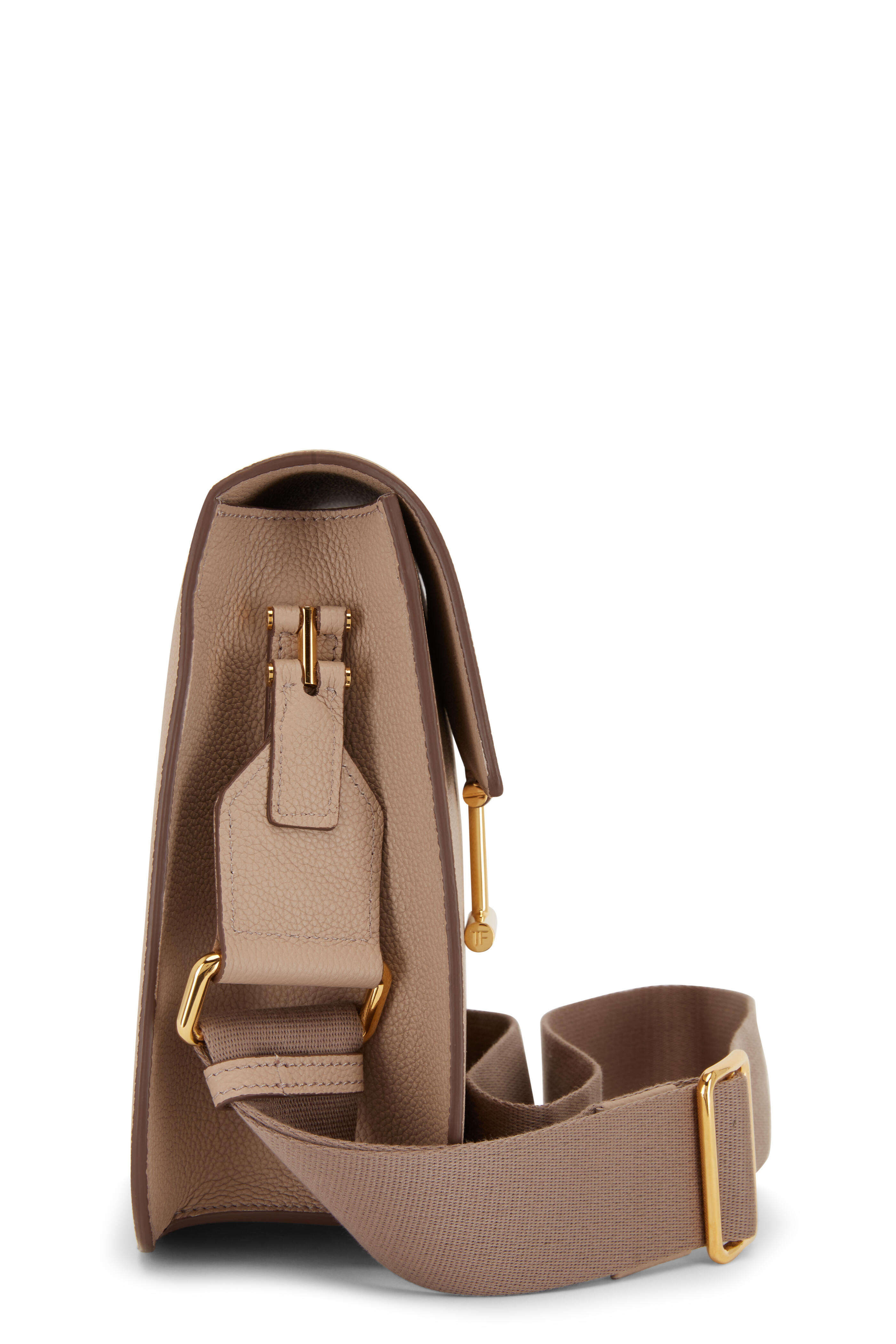 Tom Ford - Tara Taupe Grain Leather Medium Crossbody