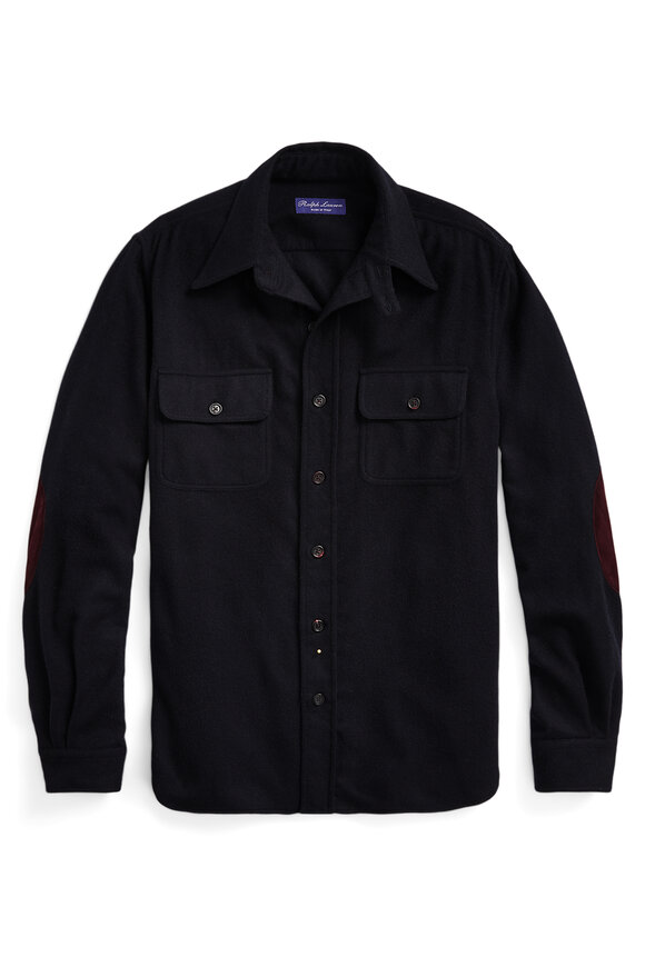 Ralph Lauren Purple Label - James Navy Cashmere Double Pocket Sport Shirt