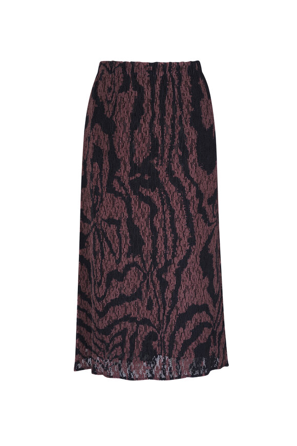 Lafayette 148 New York - Wood Grooves Print Lace Plissé Skirt