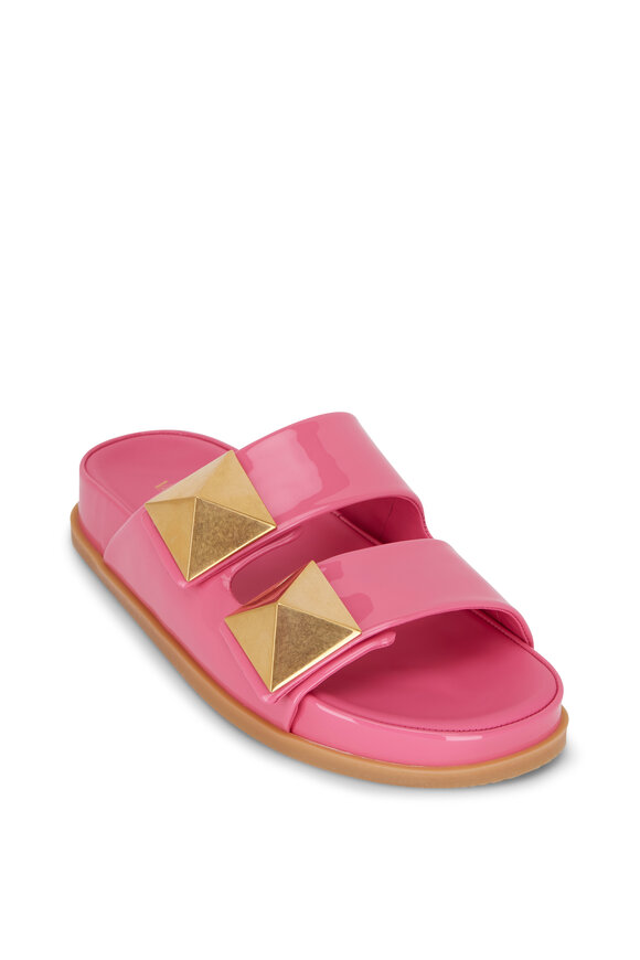 Valentino Garavani - Pink Roman Stud Dual Band Slide