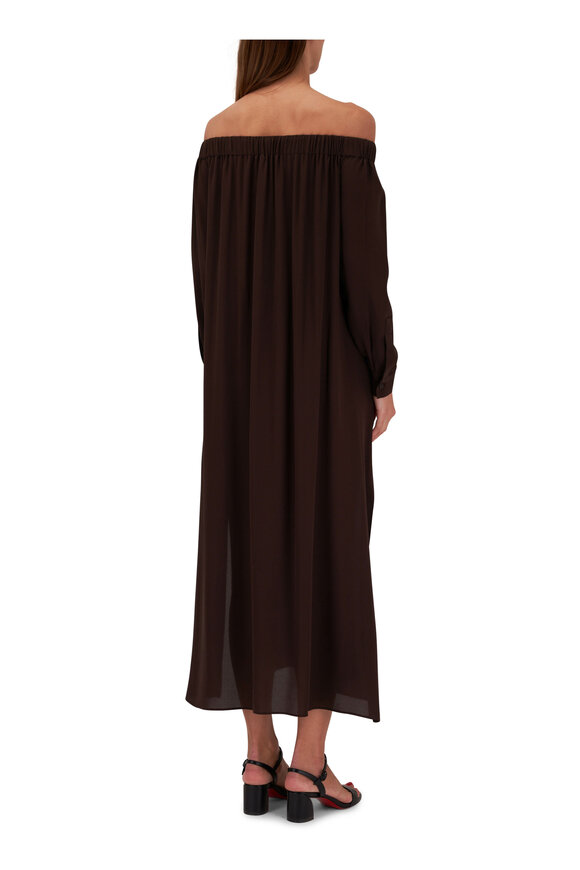 Michael Kors Collection - Chocolate Silk Georgette Maxi Dress