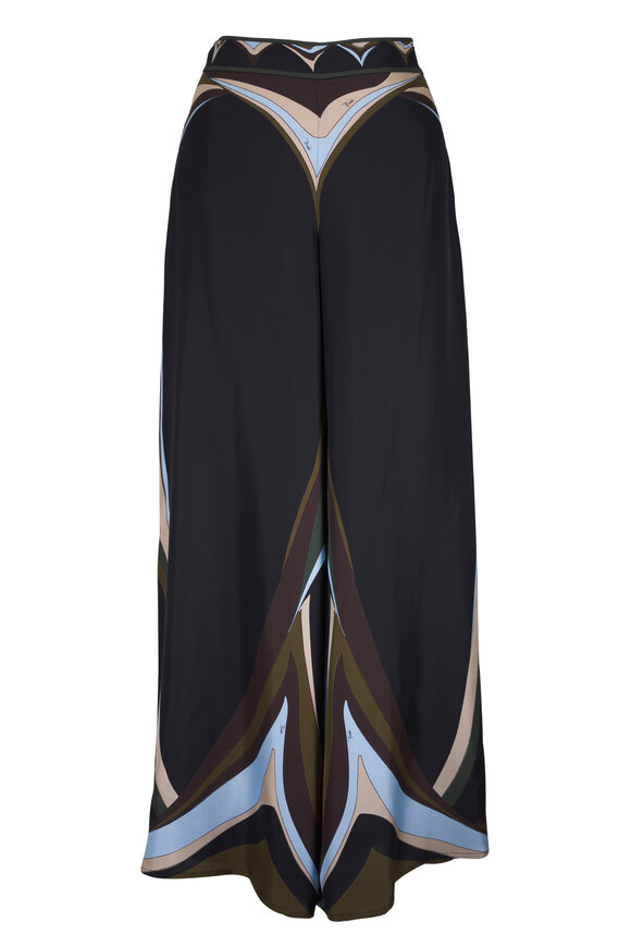 Pucci Fari Multicolor Print Silk Palazzo Pant - view 1