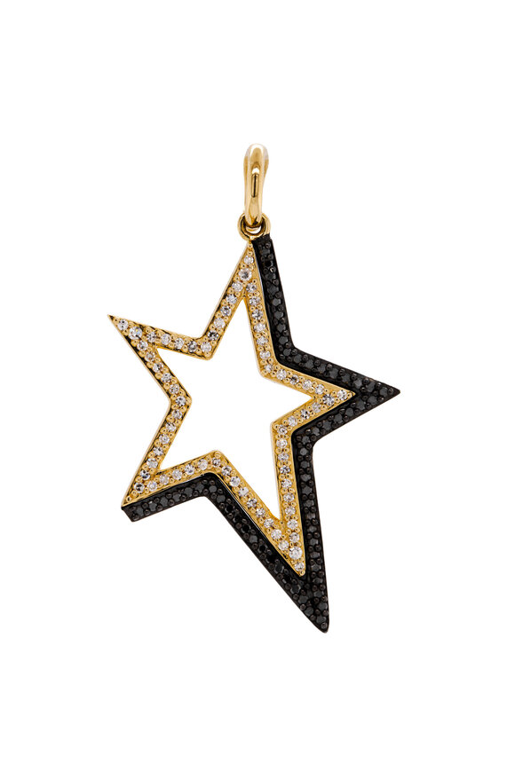 Bridget King 14k Yellow Gold Shadow Hollow Star Pendant - view 1