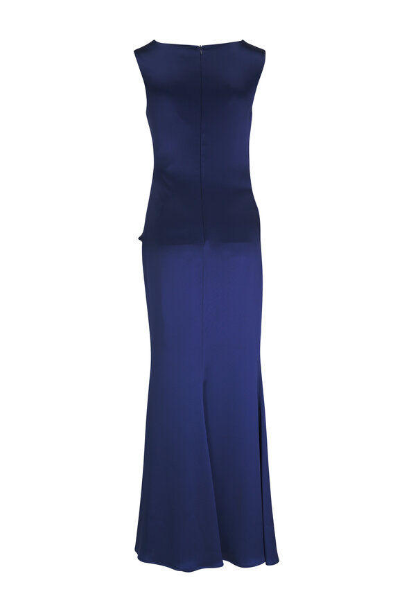 Kiton - Navy Ruched Waist Gown 