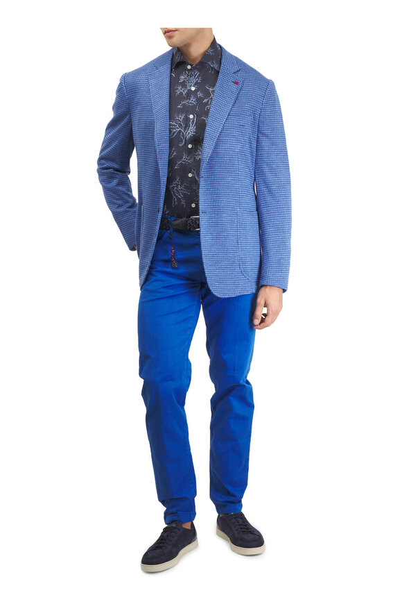 Santoni Off Duty Blue Suede Sneaker - view 2