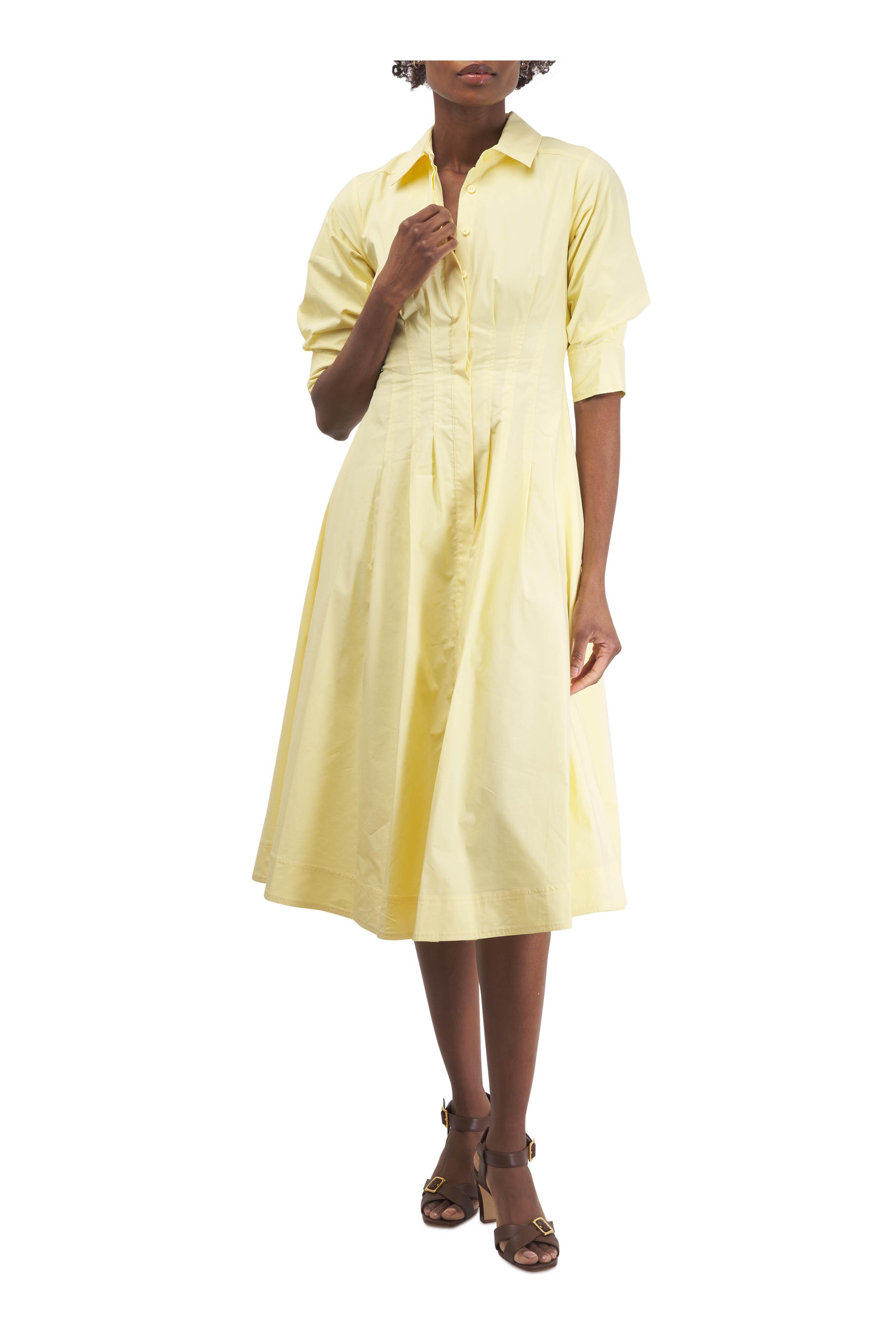 Simkhai - Jazz Buttercream Pintuck Midi Dress