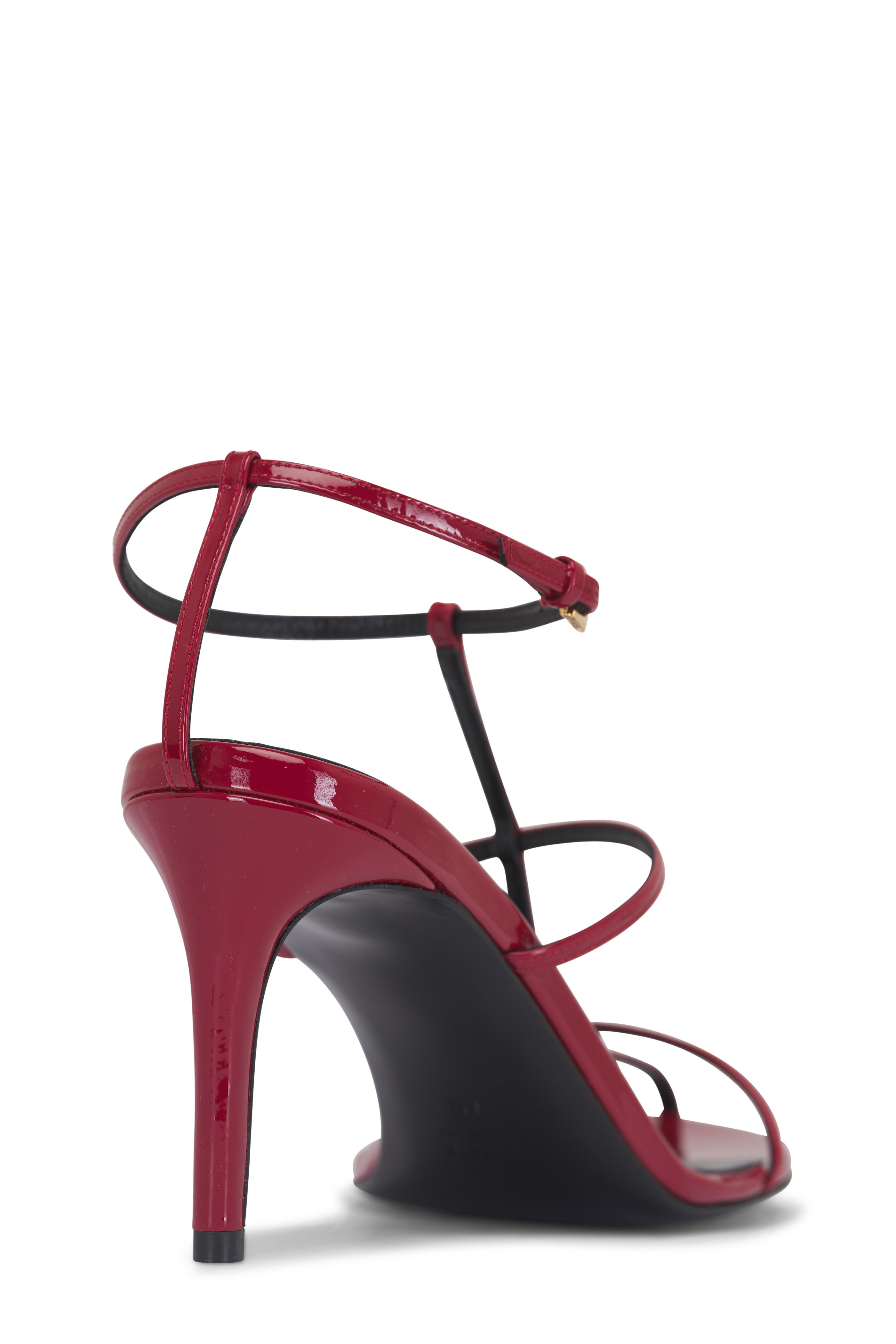 Khaite - Fire Red Patent Leather Cage Sandal