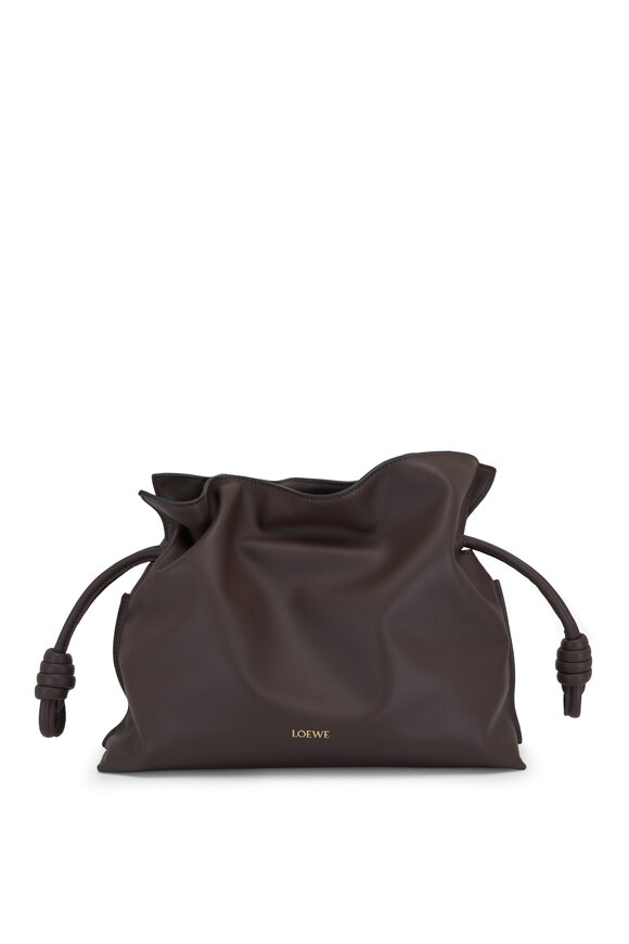 Loewe - Medium Flamenco Chocolate Leather Clutch