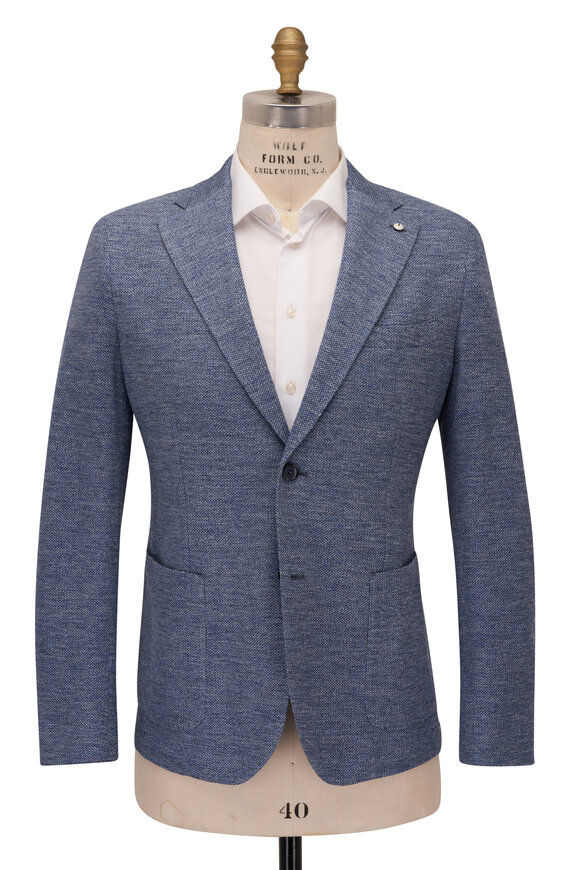 L.B.M. 1911 - Solid Blue Linen & Cotton Sportcoat