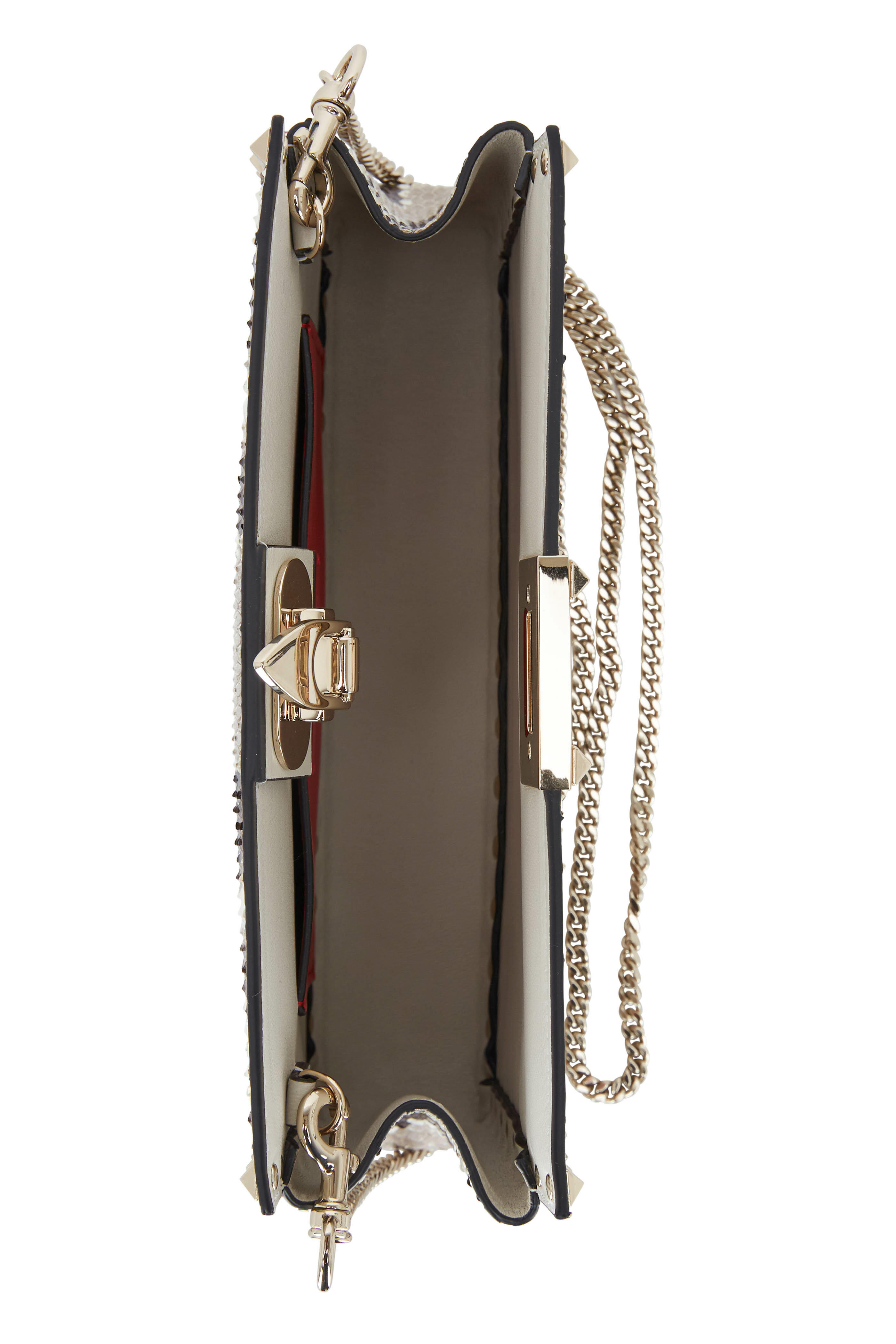 Valentino Garavani - Natural Python Rockstud Chain Clutch