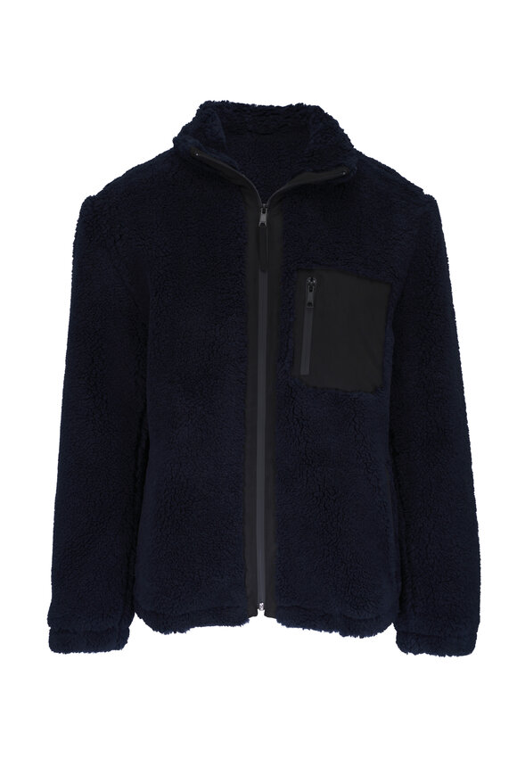 Vince Coastal Faux Shearling Navy Blue Jacket 