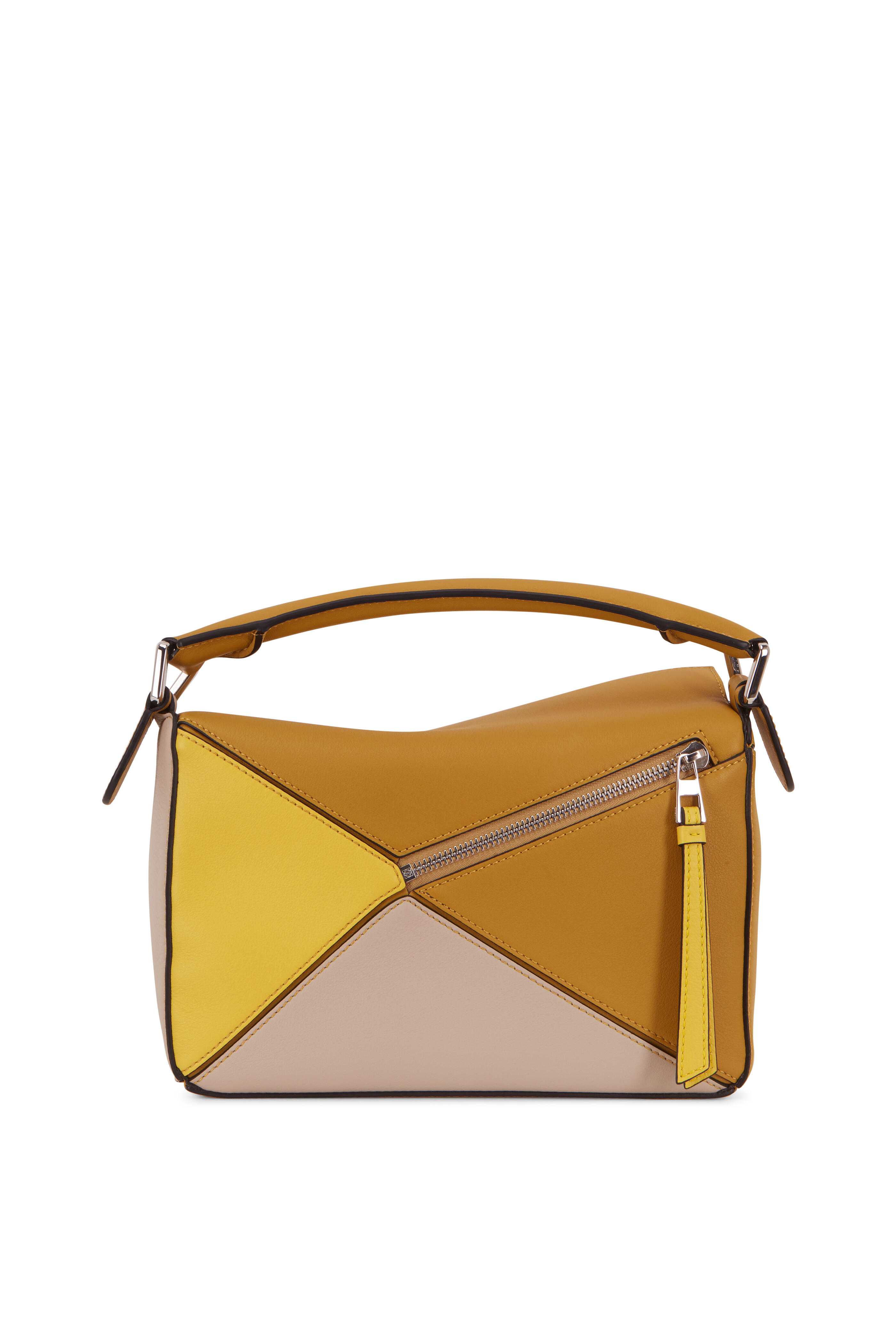 Loewe Puzzle Nano Leather Shoulder Bag In Yellow