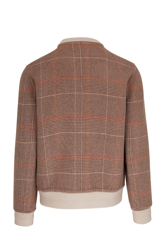 Brunello Cucinelli - Plaid & Tan Reversible Bomber Jacket 