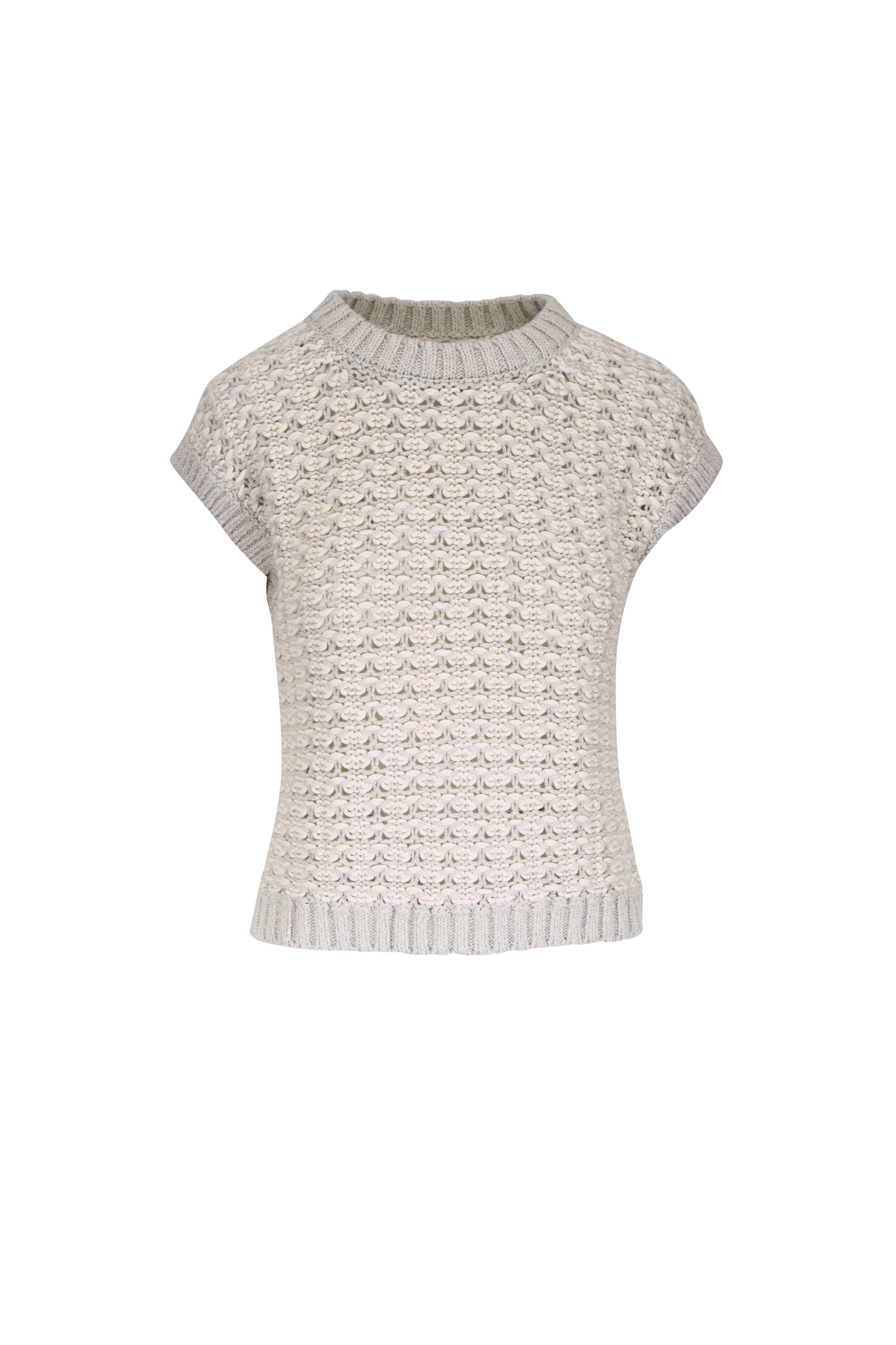 Lafayette 148 New York - Pencil Gray Open Stitch Sweater Vest