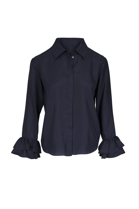 Dorothee Schumacher Dark Navy Playful Volumes Blouse - view 1