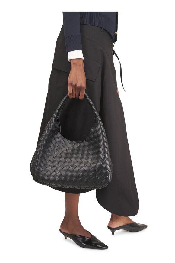 Bottega Veneta Campana Black Intrecciato Leather Top Handle Bag - view 3