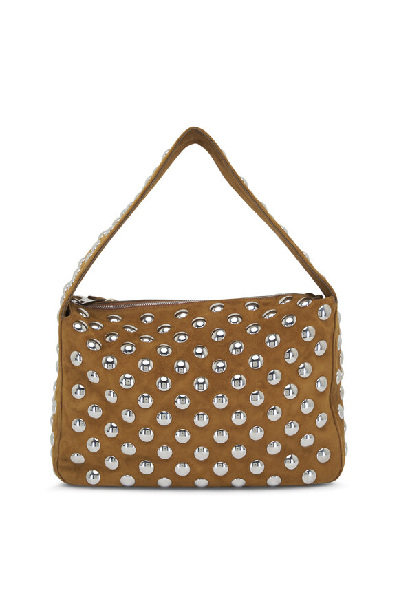 Khaite - Elena Mud Suede Studded Shoulder Bag 