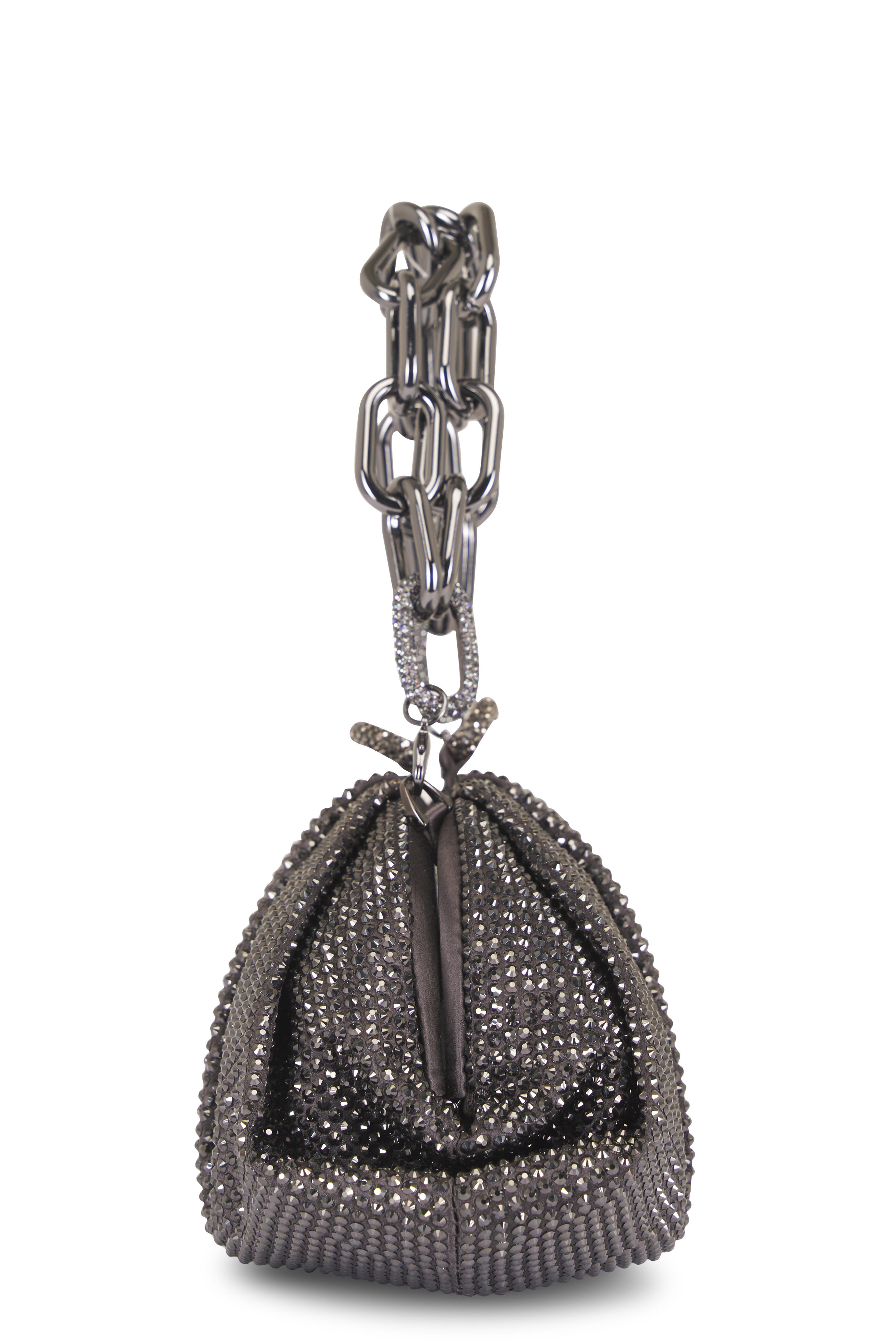 Judith Leiber Couture - Gemma Dark Gray Crystal Chain Top Handle Bag - view 6