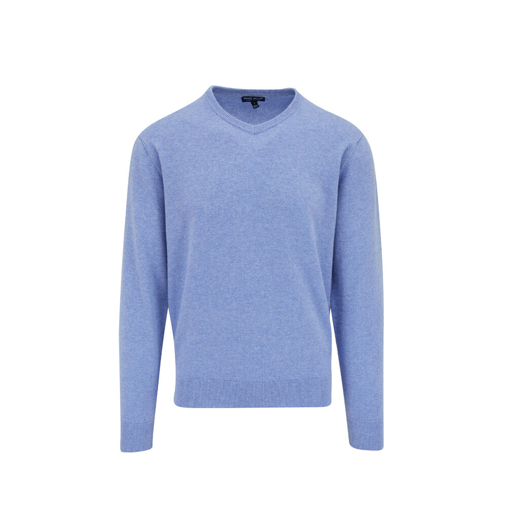 Peter Millar - Journeyman Blue V-Neck Wool & Cashmere Sweater