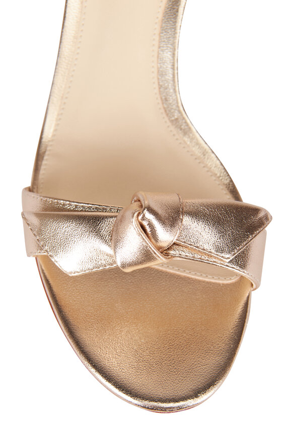 Alexandre Birman Clarita Gold Leather Tie Sandal, 60mm - view 4
