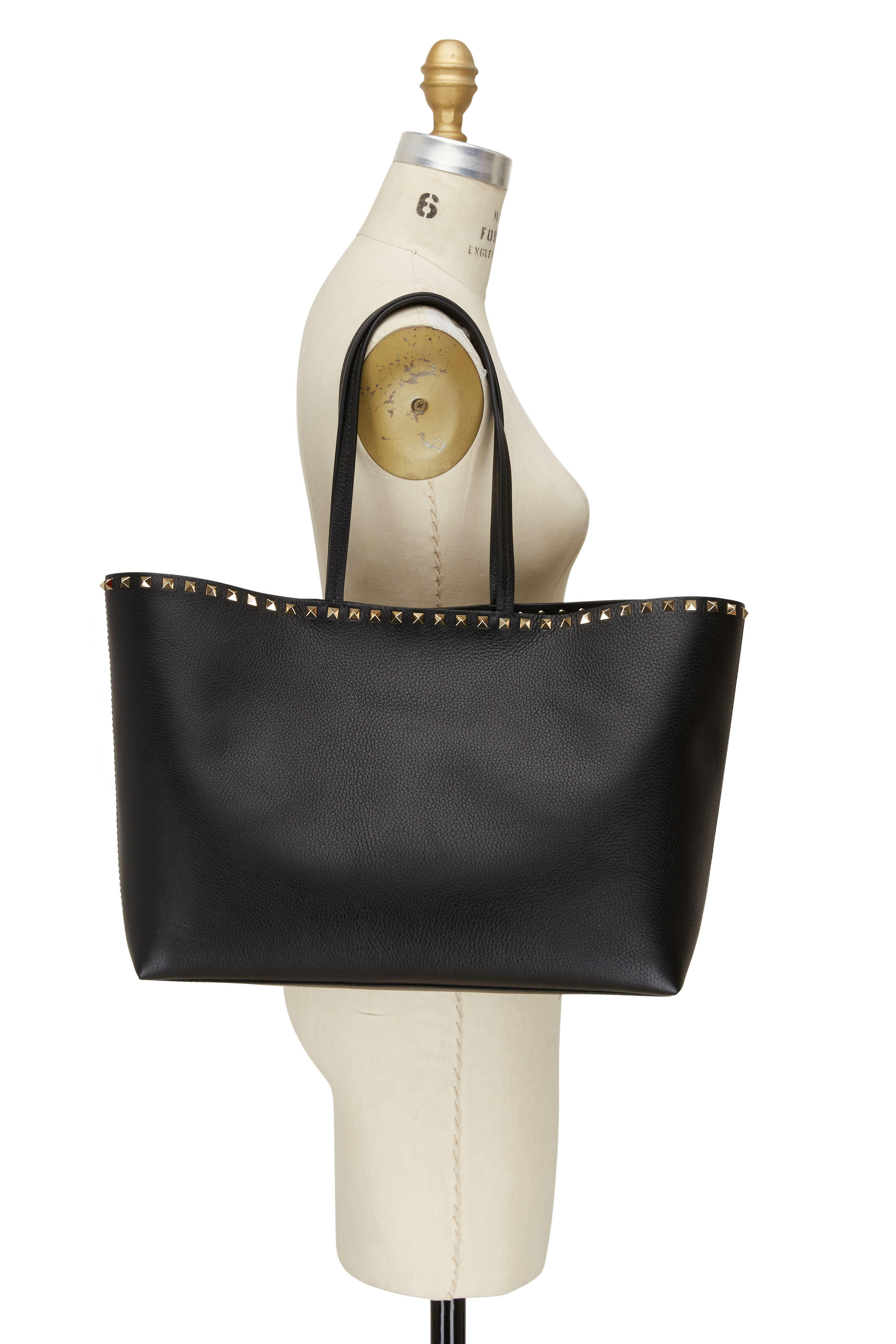 Valentino Garavani - Rockstud Black Leather Studded Tote Valentino Garavani - Rockstud Black Leather Studded Tote